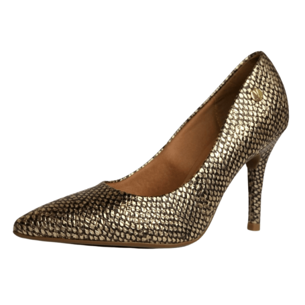 Tacones tipo Stiletto marca Vizzano color oro texturizado