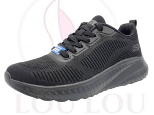 Skechers Bobs Sport Squad Chaos Face off color negro vista frente y lateral