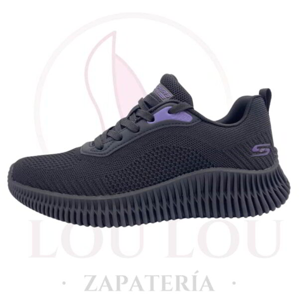 Tenis Skechers Bobs Sport color negro vista lateral