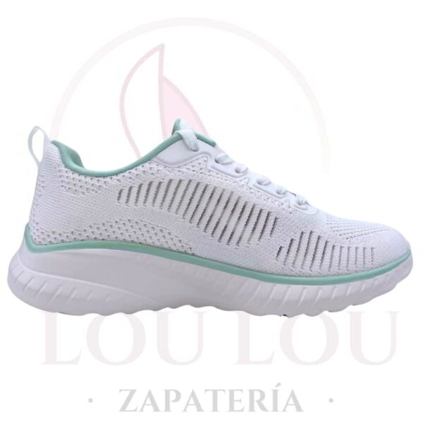 Tenis Skechers Squad Chaos color blanco vista lateral derecha