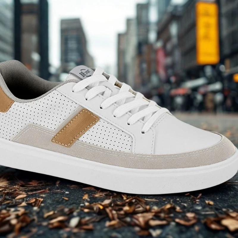 Zapatos de caballero marca Br Sport color blanco con gris y cafe